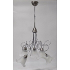 Φωτιστικό οροφής 5φωτο μεταλλικό ασημί 60x52x92εκ Sinialo SIN-015