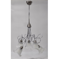 Φωτιστικό οροφής 5φωτο μεταλλικό ασημί 60x52x92εκ Sinialo SIN-015