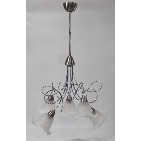 Φωτιστικό οροφής 5φωτο μεταλλικό ασημί 60x52x92εκ Sinialo SIN-015