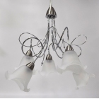 Φωτιστικό οροφής 5φωτο μεταλλικό ασημί 60x52x92εκ Sinialo SIN-015