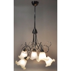 Φωτιστικό οροφής 5φωτο μεταλλικό ασημί 60x52x92εκ Sinialo SIN-015