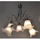 Φωτιστικό οροφής 5φωτο μεταλλικό ασημί 60x52x92εκ Sinialo SIN-015