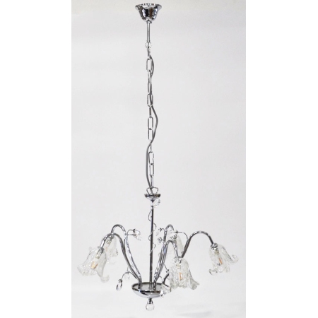 Φωτιστικό οροφής 5φωτο μεταλλικό ασημί 60x60x101εκ Sinialo SIN-016