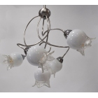 Φωτιστικό οροφής 5φωτο μεταλλικό ασημί 62x82εκ Sinialo SIN-018