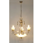 Φωτιστικό οροφής 6φωτο μεταλλικό χρυσό 45x103εκ Sinialo SIN-020