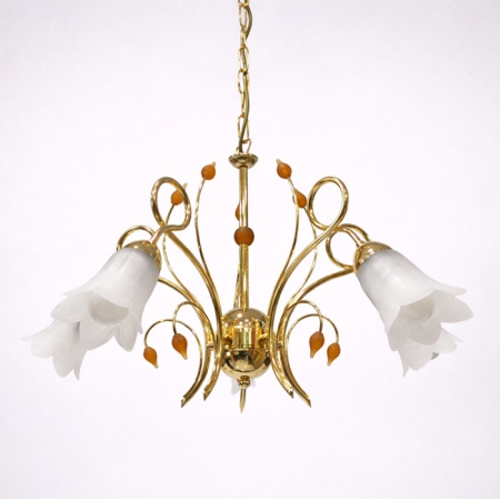 Φωτιστικό οροφής 5φωτο μεταλλικό χρυσό 64x89εκ Sinialo SIN-022