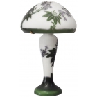 Λάμπα επιτραπέζια γυάλινη τ.Galle Λουλούδια λευκό-πράσινο 28x44εκ Sinialo 10508