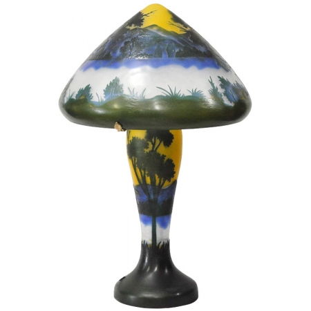 Λάμπα επιτραπέζια γυάλινη τ.Galle Φύση πράσινο-μπλε 31x47εκ Sinialo 1208