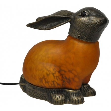 Πορτατίφ μεταλλικό-γυάλινο Λαγός οξυντέ-πορτοκαλί 17x9.5x16.5εκ Sinialo 2900450