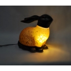 Πορτατίφ μεταλλικό-γυάλινο Λαγός οξυντέ-πορτοκαλί 17x9.5x16.5εκ Sinialo 2900450