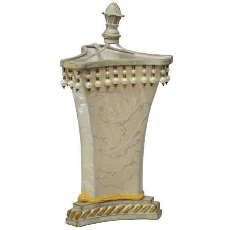 Λάμπα επιτραπέζια μεταλλική-υφασμάτινη εκρού 20x20x38εκ Sinialo KR-0246-5-C