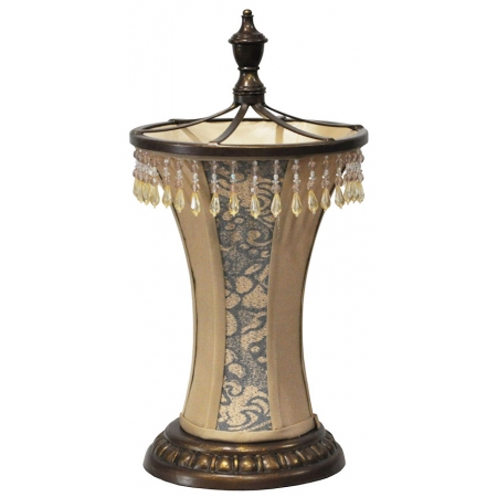 Λάμπα επιτραπέζια μεταλλική-υφασμάτινη μπεζ 20x39εκ Sinialo KR-0432C