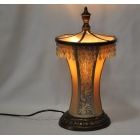 Λάμπα επιτραπέζια μεταλλική-υφασμάτινη μπεζ 20x39εκ Sinialo KR-0432C