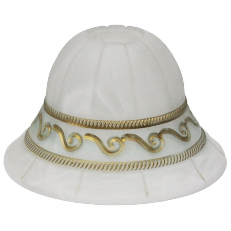 Γυαλί φωτιστικού ανταλλακτικό Ε14 λευκό-χρυσό 17x10.5εκ Sinialo 2900614