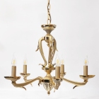 Φωτιστικό οροφής 5φωτο μπρούτζινο χρυσό 65x65x95εκ Sinialo 2900647