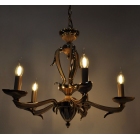 Φωτιστικό οροφής 5φωτο μπρούτζινο χρυσό 65x65x95εκ Sinialo 2900647