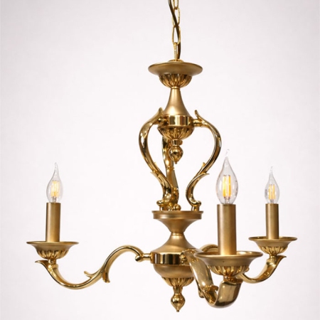 Φωτιστικό οροφής 3φωτο μπρούτζινο χρυσό 63x63x95εκ Sinialo 2900648