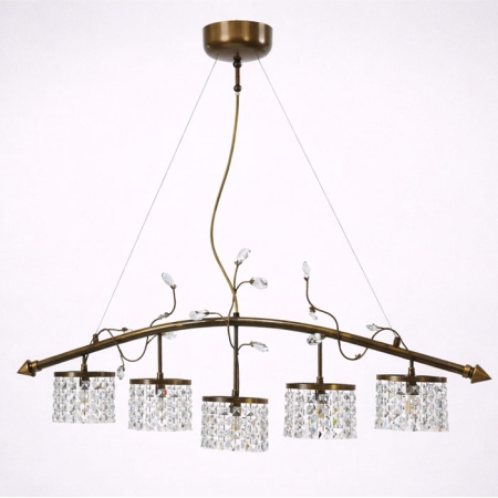 Φωτιστικό οροφής 5φωτο μεταλλικό οξυντέ 94x15x115εκ Sinialo 2900649