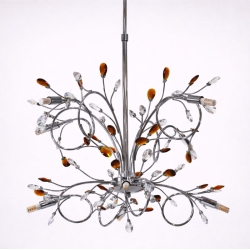 Φωτιστικό οροφής 8φωτο μεταλλικό ασημί 64x73εκ Sinialo 2900653