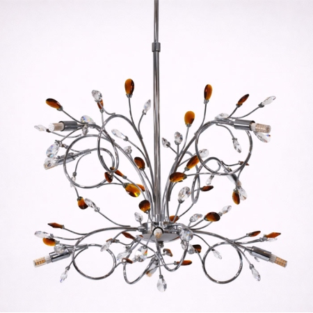 Φωτιστικό οροφής 8φωτο μεταλλικό ασημί 64x73εκ Sinialo 2900653