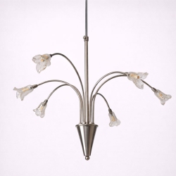 Φωτιστικό οροφής 6φωτο μεταλλικό ασημί 60x81εκ Sinialo 2900654