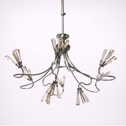 Φωτιστικό οροφής 9φωτο μεταλλικό ασημί 62x77εκ Sinialo 2900655