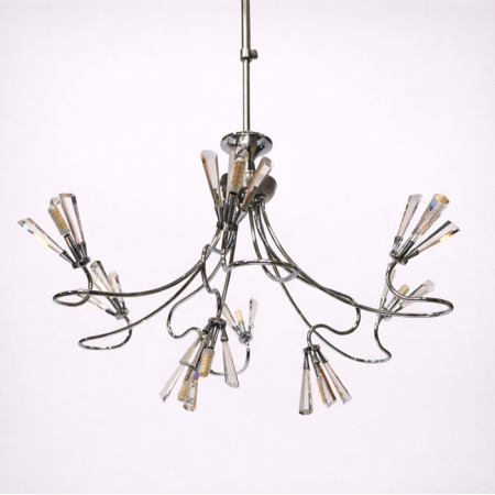 Φωτιστικό οροφής 9φωτο μεταλλικό ασημί 62x77εκ Sinialo 2900655