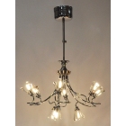 Φωτιστικό οροφής 9φωτο μεταλλικό ασημί 62x77εκ Sinialo 2900655