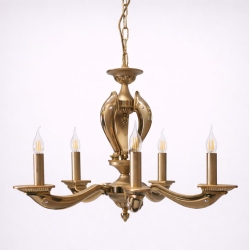 Φωτιστικό οροφής 5φωτο μπρούτζινο χρυσό 61x95εκ Sinialo 2900656