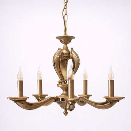 Φωτιστικό οροφής 5φωτο μπρούτζινο χρυσό 61x95εκ Sinialo 2900656