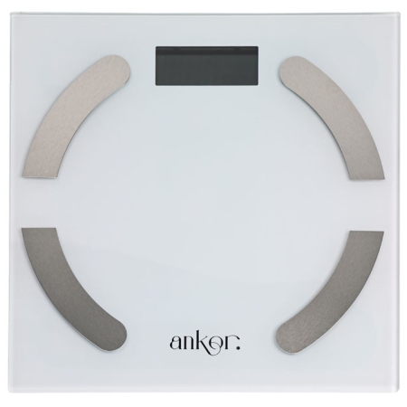 Ζυγαριά σώματος ηλεκτρονική με λιπομετρητή λευκή 28εκ Ankor 840519