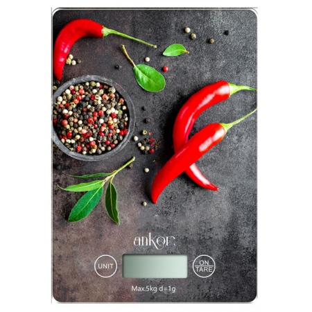 Ζυγαριά κουζίνας ηλεκτρονική Πιπεριές 5kg Ankor 847938