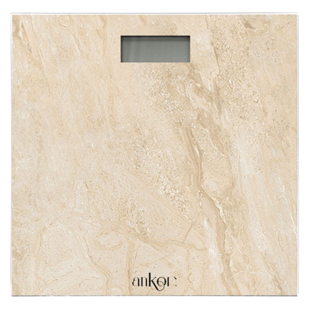 Ζυγαριά σώματος ηλεκτρονική γυάλινη μπεζ 30εκ Ankor 851898