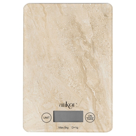 Ζυγαριά κουζίνας ηλεκτρονική μπεζ 5kg Ankor 851935