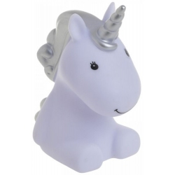 Φωτάκι νυκτός παιδικό LED Μονόκερος ασημί-λευκό 9x7x14εκ Click 6-15-508-0013