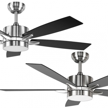 Ανεμιστήρας οροφής με 5 φτερά και τηλεχειριστήριο μαύρο-γκρι 132εκ 45W DC Telco 180063