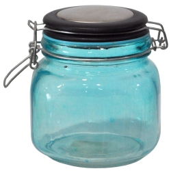 Βάζο γυάλινο με έλασμα γαλάζιο 13x11x13εκ Ankor 736072