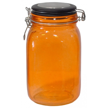 Βάζο γυάλινο με έλασμα πορτοκαλί 13x11x20εκ Ankor 736096