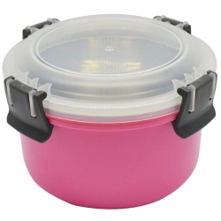 Φαγητοδοχείο ανοξείδωτο-πλαστικό ροζ 1.1Lt Ankor 818785