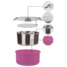 Φαγητοδοχείο ανοξείδωτο-πλαστικό ροζ 1.1Lt Ankor 818785