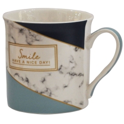 Κούπα πορσελάνης Smile λευκό-μπλε 325cc Ankor 811588