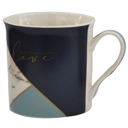 Κούπα πορσελάνης Love λευκό-μπλε 325cc Ankor 811588