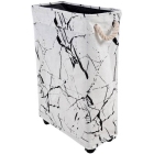 Καλάθι απλύτων υφασμάτινο με ροδάκια λευκό-μαύρο 40Lt Ankor 818501