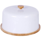 Πιατέλα-τουρτιέρα με καπάκι λευκό-natural 27.5εκ Ankor 808755