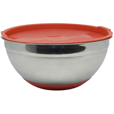 Μπωλ ανάμειξης ανοξείδωτο ασημί-κόκκινο 1.4Lt Ankor 809554