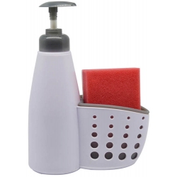 Dispenser με θήκη για σφουγγάρι λευκό-γκρι 21εκ Ankor 810130