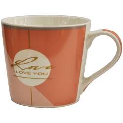 Κούπα πορσελάνης Love σομόν-βεραμάν 400cc Ankor 817757