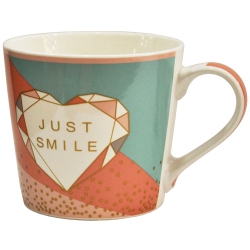 Κούπα πορσελάνης Just Smile σομόν-βεραμάν 400cc Ankor 817757