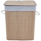 Καλάθι απλύτων μπαμπού natural-λευκό 60Lt Ankor 819324