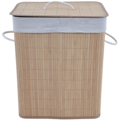 Καλάθι απλύτων μπαμπού natural-λευκό 60Lt Ankor 819324
